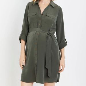 Motherhood Maternity Tie Front Button Down Tunic